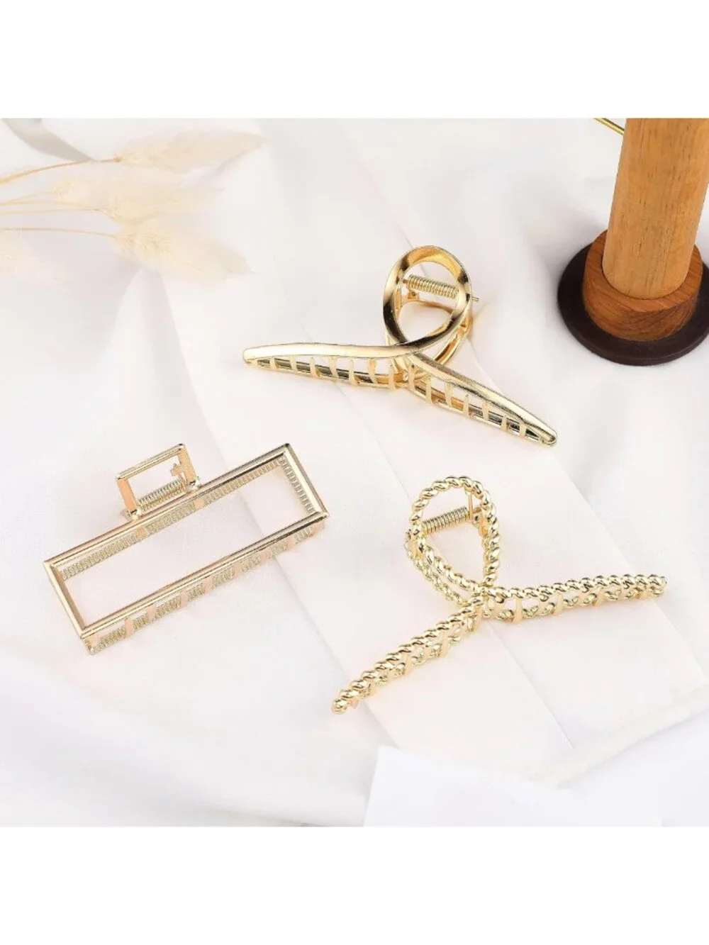 3 PCS Large Metal Claw Clips for Thick Hair - Strong Hold Non-Slip Barrettes
